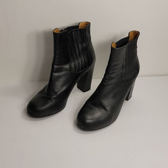 & other stories  Black Leather 4 Inch Block Heeled Ankle boots ladies si… - Picture 1 of 10